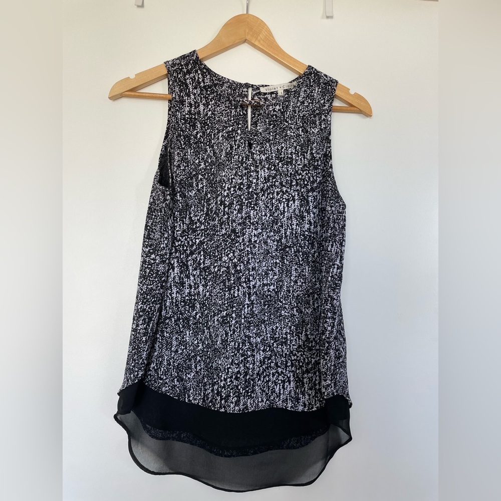 Black and White Blouse